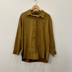 Banana Republic Suede look Shirt in Camel Brown